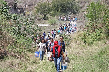4. En camino hacia la zona de labores por el bosque. Foto Jorge Gastón Gutiérrez.JPG